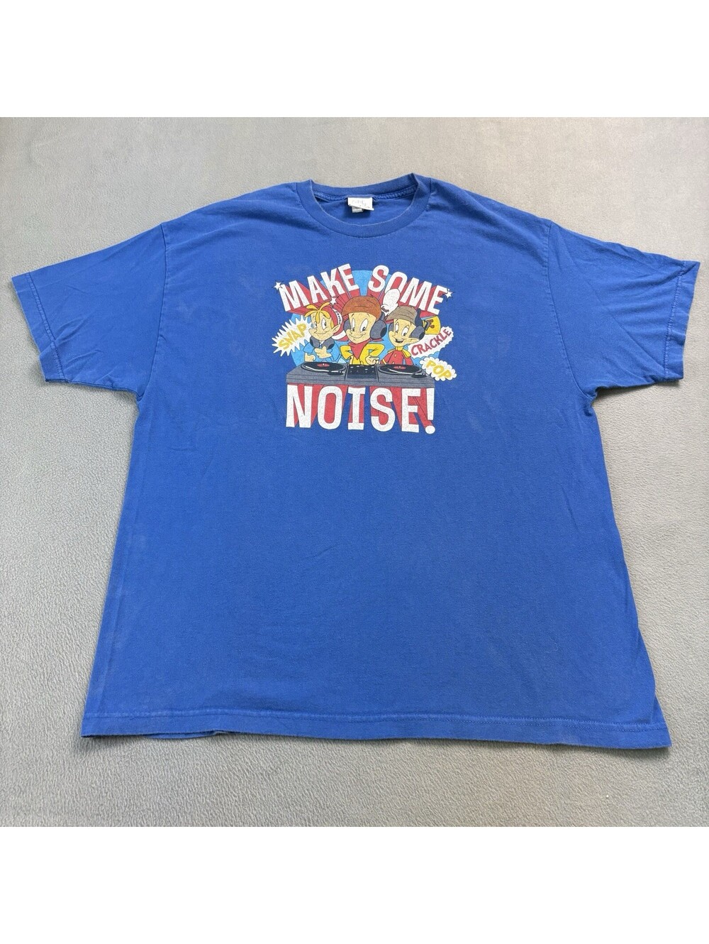 Vintage Kelloggs Rice Krispies T Shirt Size 2XL (Fits A Bit Slimmer) Blue